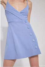 Load image into Gallery viewer, Silence + Noise Button-Down Surplice Mini Dress Color
