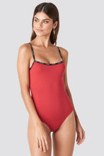 Load image into Gallery viewer, Levi&#39;s red bodysuit with logo

